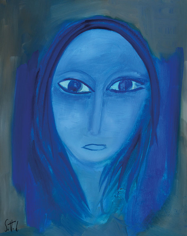 Lucien Sotto, zeitgenössischer Belgischer Künstler, Porträt, Öl/Hartfaser, links unten signiert, ca. 50x40 cm, Rahmen