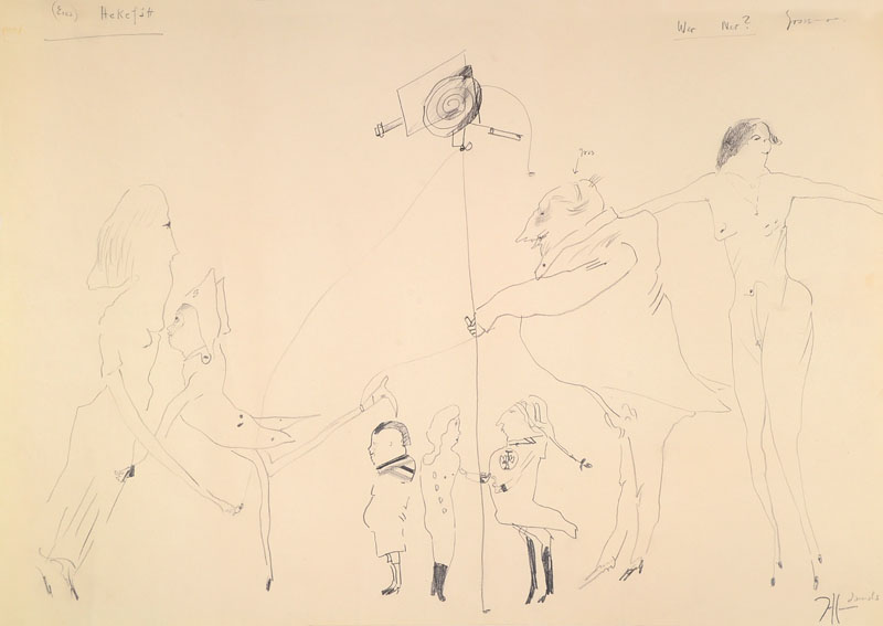 Horst Janssen, 1928-2005, Grafitzeichnung auf Papier, um 1966, handsigniert, Blattgr. ca. 42x59 cm, Provenienz: Galerieauflösung