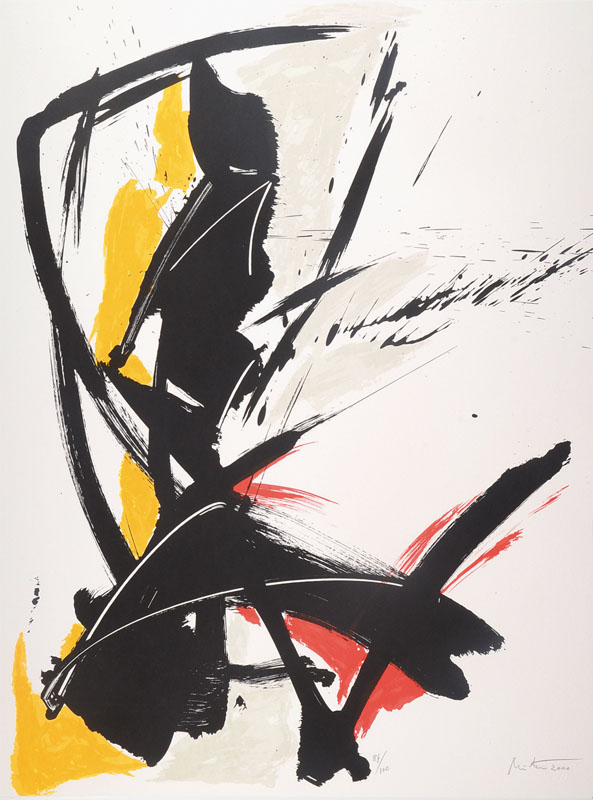 Jean Miotte, geb. 1926, Lithografie in 7 Farben auf 300 g Velin Ecus-Bütten, handsigniert, nummeriert 84/100, aus dem Jahre 2000, ca. 76 x 57 cm, ...