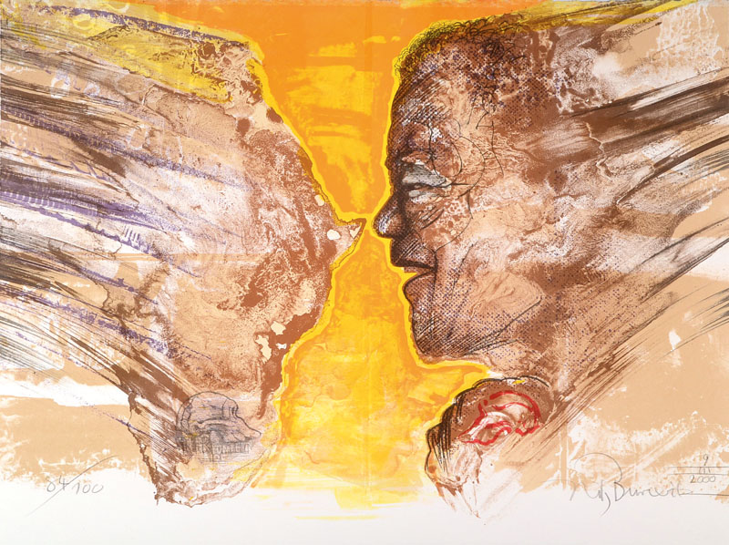 Nils Burwitz, geb. 1940, Lithografie in 7 Farben auf 400 g BFK Rives-Bütten, handsigniert, nummeriert 84/100, aus dem Jahre 2000, ca. 76 x 57 cm, ...