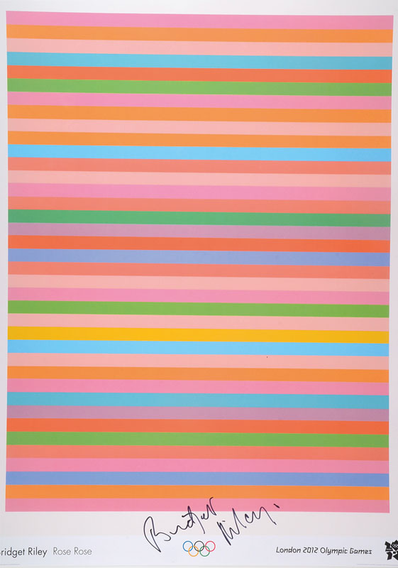 Bridget Riley, geb. 1931, Farboffset, Plakatzu den Olympischen Spielen London 2012, handsigniert, Blattgr. ca. 80x60 cm