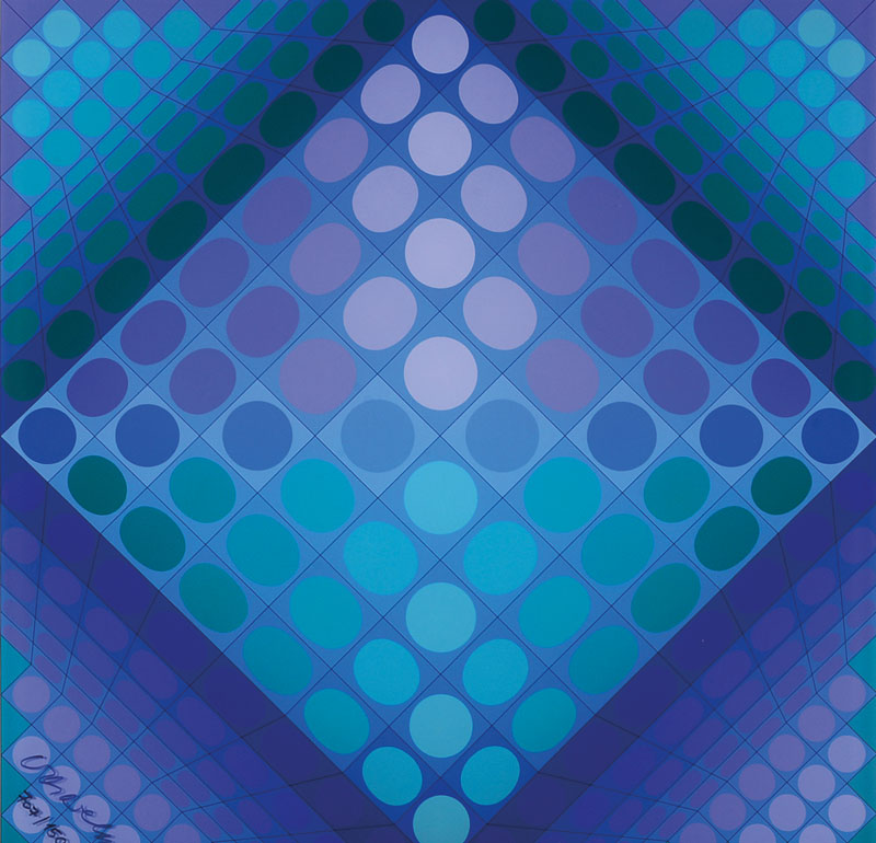 Victor Vasarely, 1906-1997, Schachbrett, Serigraphie auf Plexiglas, 1979, handsigniert und nummeriert 707/1500, ohne Figuren, ca. 71x71x1 cm