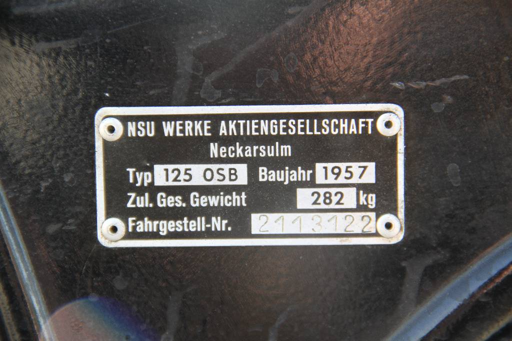 Detail g: NSU SuperFox, EZ 07.1957, Laufleistung ca. 506 km abgelesen, 5 kW/ 7 PS, 1-Zylinder, 4- Gang Schaltgetriebe, schwarz, inkl. Original NSU SuperFox ...