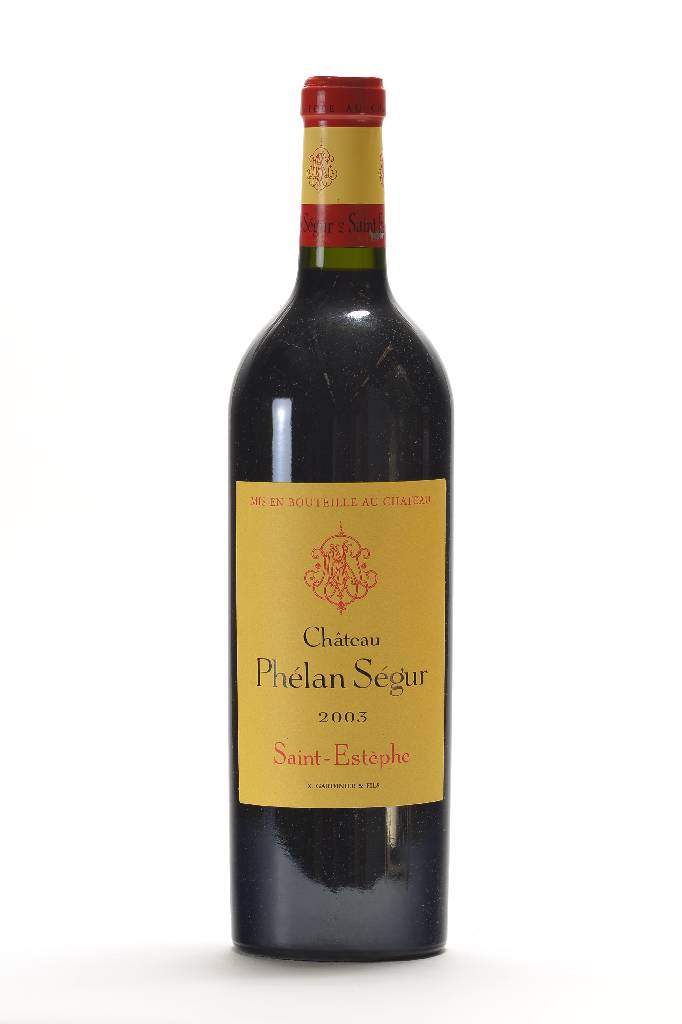 3 Flaschen 2003 Chateau Phelan Segur, Saint -Estephe, je ca. 75 cl, je ca. into neck, unverkostet, 13,5% Vol., Wine Spectator 91/100Punkte