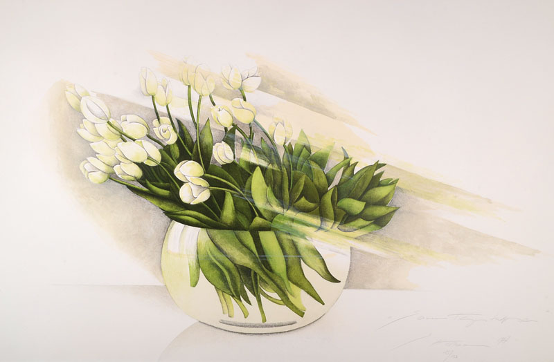 Susanne Hartmann, geb. 1951, Konvolut aus zwei Lithographien, "Sommerrosen" und "Sonntagstulpen", signiert und nummeriert 135/150 ...