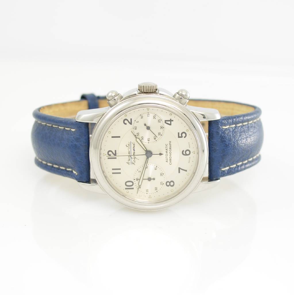 AUGUSTE REYMOND Armbandchronograph, Automatik, Schweiz um 2000, Edelstahlgeh. inkl. orig. Lederband m. Dornschl., beids. vergl., Boden verschr., ...