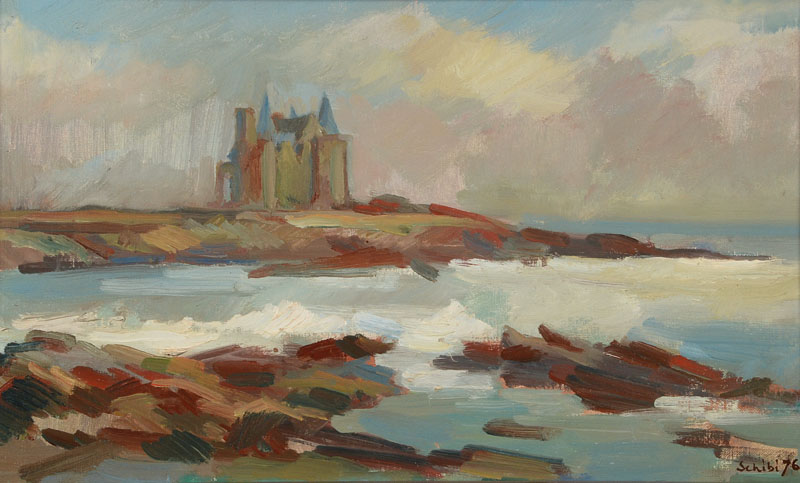 Joseph Lucien Schibi, 1908-1980, Landschaft bei Quiberon, Öl/Lwd, rechts unten signiert, ca. 33x55cm, Rahmen