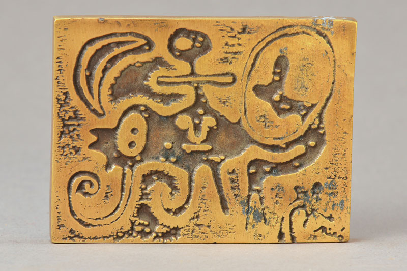 Joan Miro, 1893-1983, Bronzerelief, Laurels Number One, Entwurf 1947, verso datiert, betitelt und im Guß signiert, ca. 8,5x11 cm