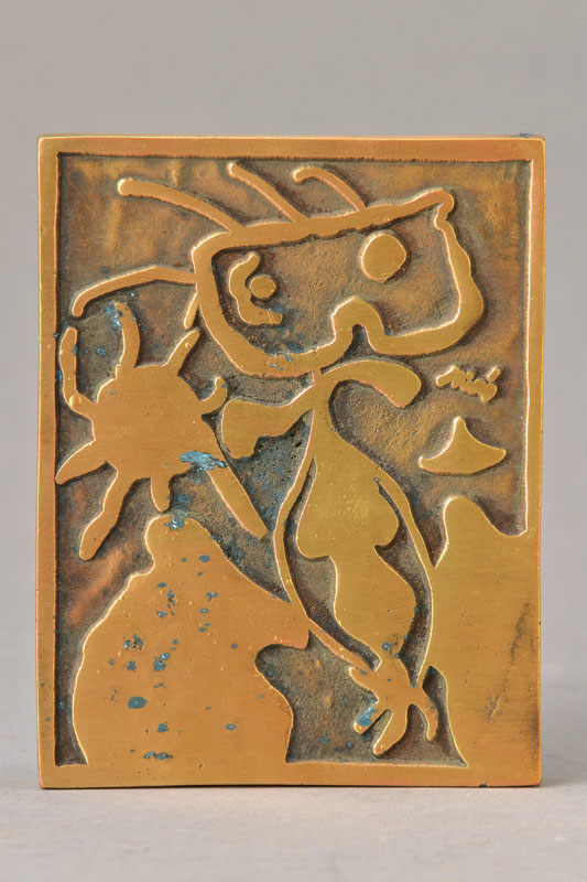 Joan Miro, 1893-1983, Bronzerelief, XX Siecle No. 4, Entwurf 1938, verso datiert, betitelt und im Guß signiert, ca. 11x8,5 cm