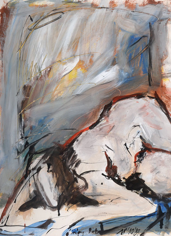 Wolfgang Kretzer, geb. 1950 Ingolstadt, studierte an der Akademie München, zahlreiche Ausstellungen und Preise, hier: Konvolut aus zwei Gouachen, ...