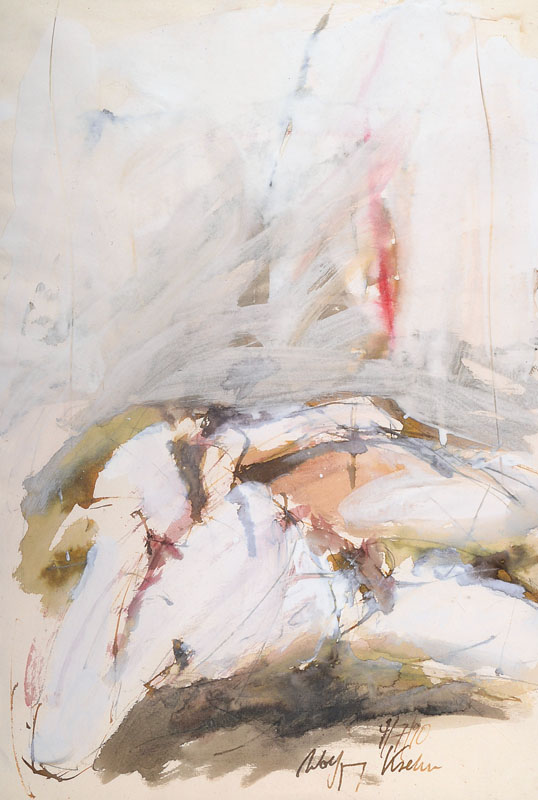 Detail a: Wolfgang Kretzer, geb. 1950 Ingolstadt, studierte an der Akademie München, zahlreiche Ausstellungen und Preise, hier: Konvolut aus zwei Gouachen, ...