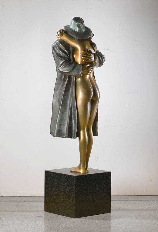 Bruno Bruni, geb. 1935 Gradara, La Partenza, Bronzeskulptur auf Marmorsockel, signiert und nummeriert 4/33, datiert 2000, Gießerstempel, Sockel ca. ...