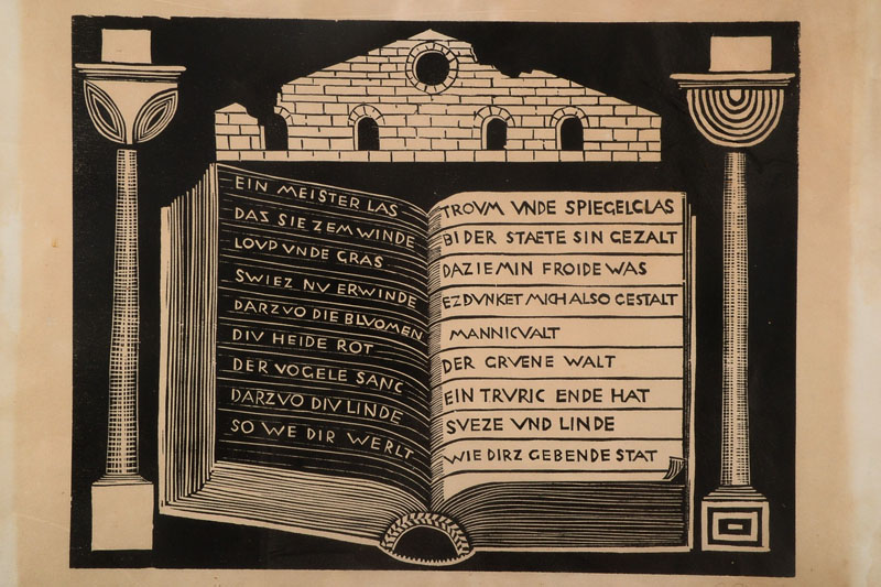 Gerhard Marks, 1889-1981, zwei Arbeiten: sich krönender Mensch, Zeichnung, handsigniert und mit handschriftl. Widmung an den Schriftsteller Frank ...