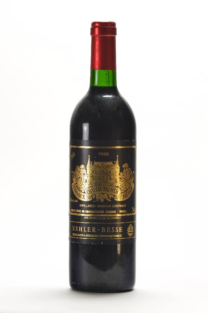 1 Flasche 1988 Chateau Palmer, Margaux, Mähler-Besse, ca. 75 cl, 12% Vol, ca. top shoulder, unverkostet, Jean-Marc Quarin 92/100Punkte