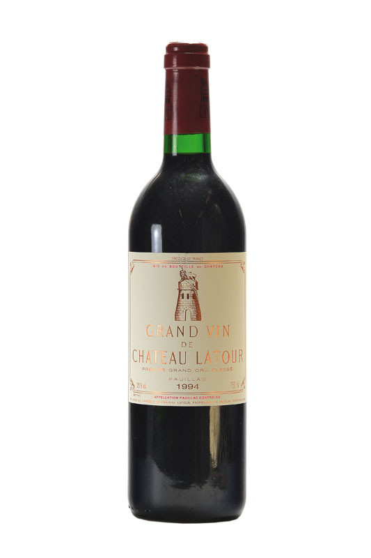 1 Flasche 1994 Chateau Latour, Pauillac, Premier Grand Cru Classe, ca. 75 cl., ca. 12,5% Vol., unverkostet, in Originalpapier eingewickelt, dieses ...