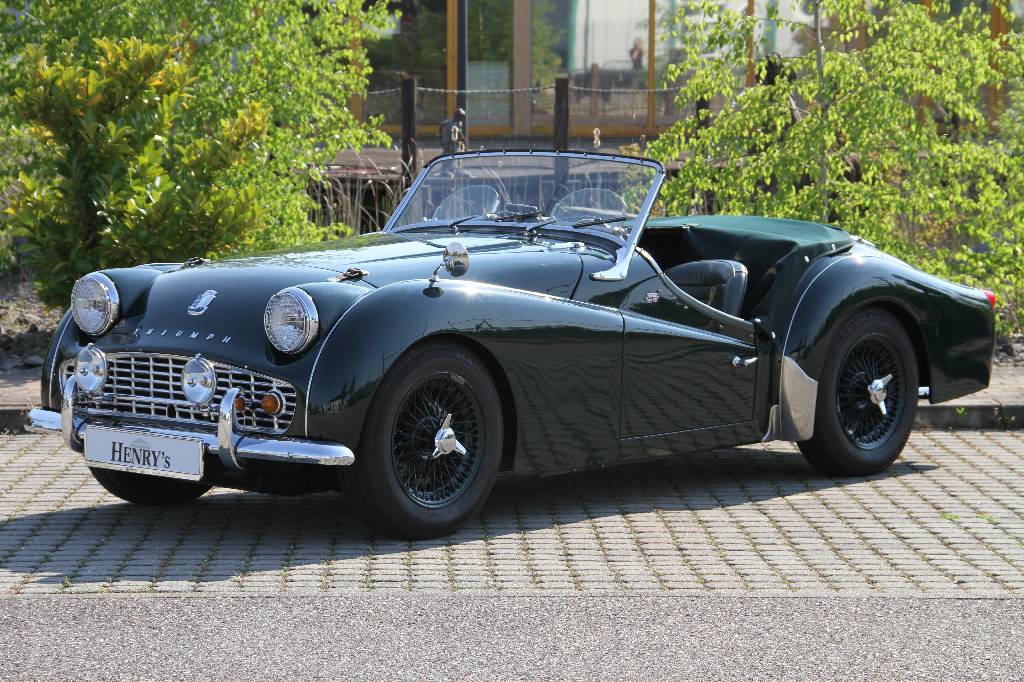Triumph TR3A, EZ 07.1960, 6.713 miles abgelesen, HU 07.2017, H-Zulassung, 64 kW/ 87 PS, 4-Zylinder, 4-Gang Schaltgetriebe, british racing green, ...