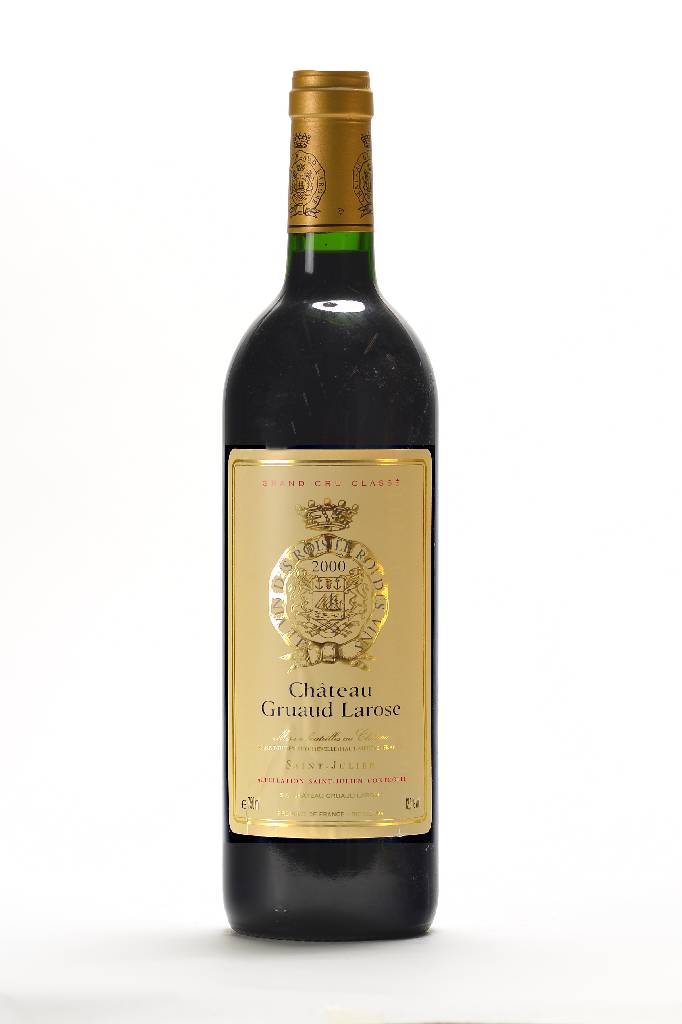 5 Flaschen 2000 Chateau Gruaud Larose, Saint-Julien, Grand Cru Classe, je ca. 75 cl, je ca. 12,5 % Vol, je ca. into neck - high fill, sehr guter ...