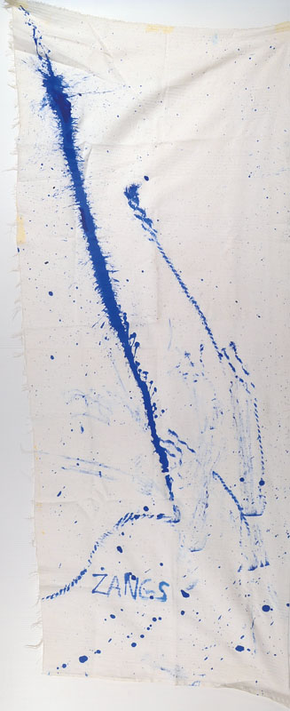 Herbert Zangs, 1924-2003 Krefeld, Tuchbild, Acryl/Tuch, signiert, ca. 115x49 cm