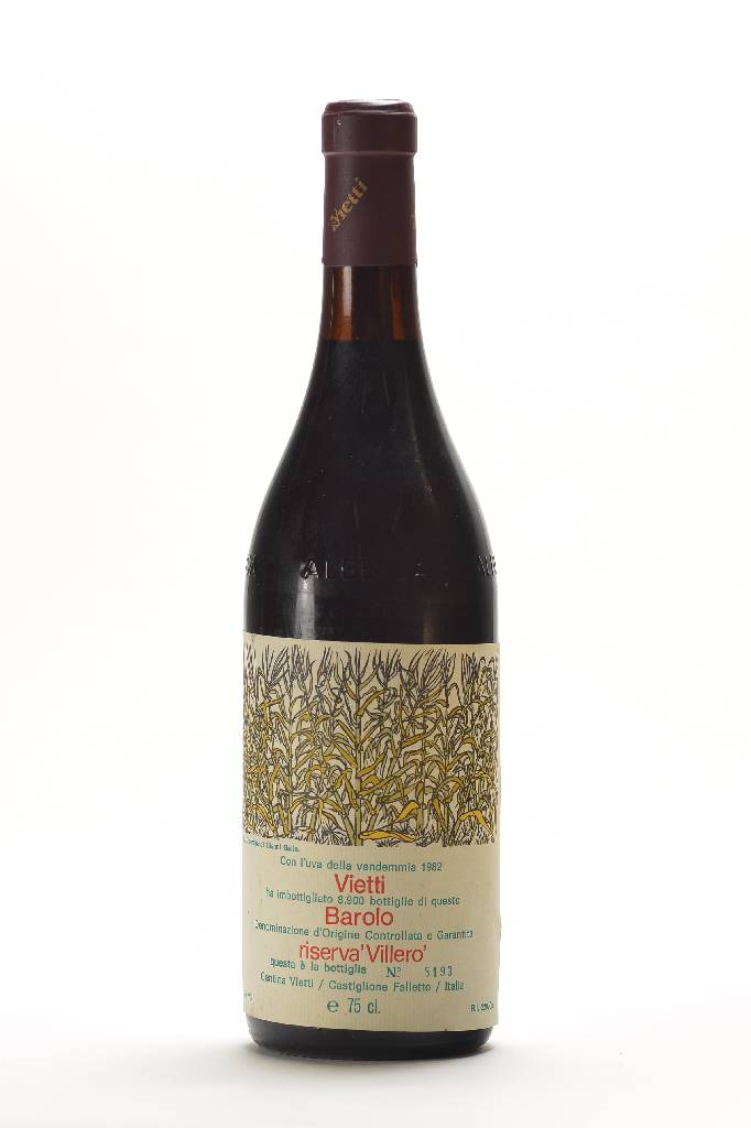 3 Flaschen 1982 Vietti Barolo Riserva Villero , je ca. 75 cl, Abstand zwischen Kapsel und Wein: zwischen 2-2,2 cm, 14,5 % Vol, unverkostet, ...