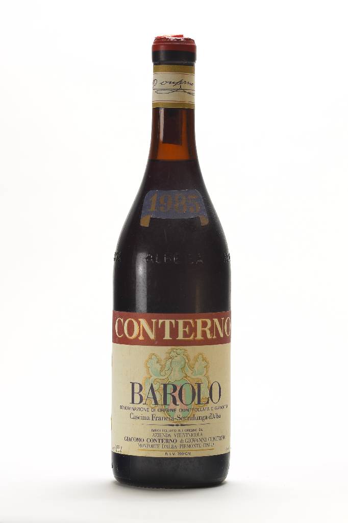 3 Flaschen 1985 Conterno Barolo, Cascina Francia-Serralunga d'Alba, je ca. 75 cl, je ca. 14 % Vol, unverkostet, Abstand zwischen Kapsel und ...