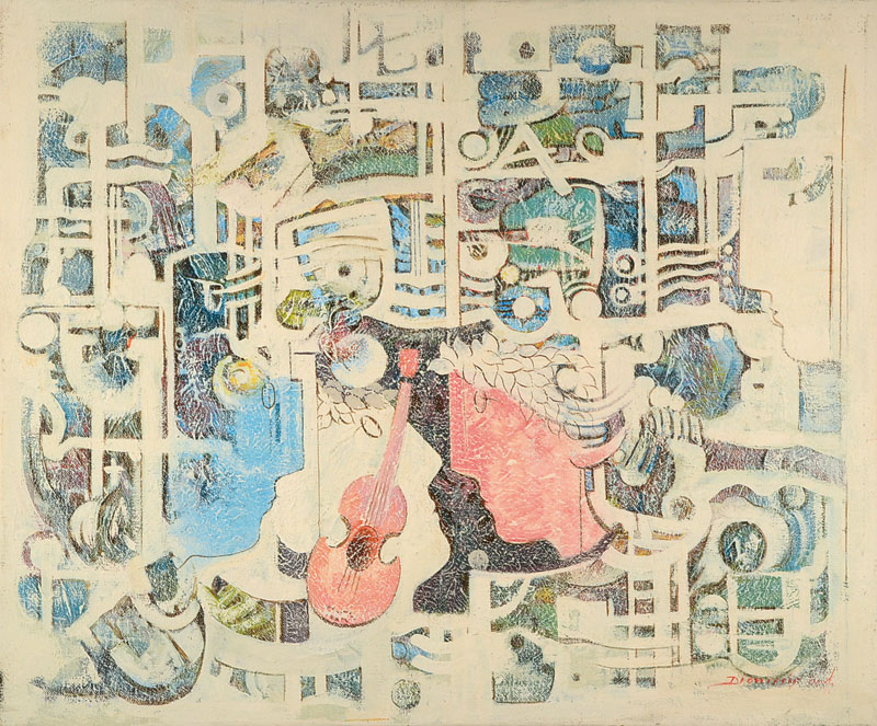 Dionissis Zaverdinos, geb. 1954, Griechischer Künstler, hier: Öl/Lwd, rechts unten signiert, ca. 50x60 cm, Rahmen