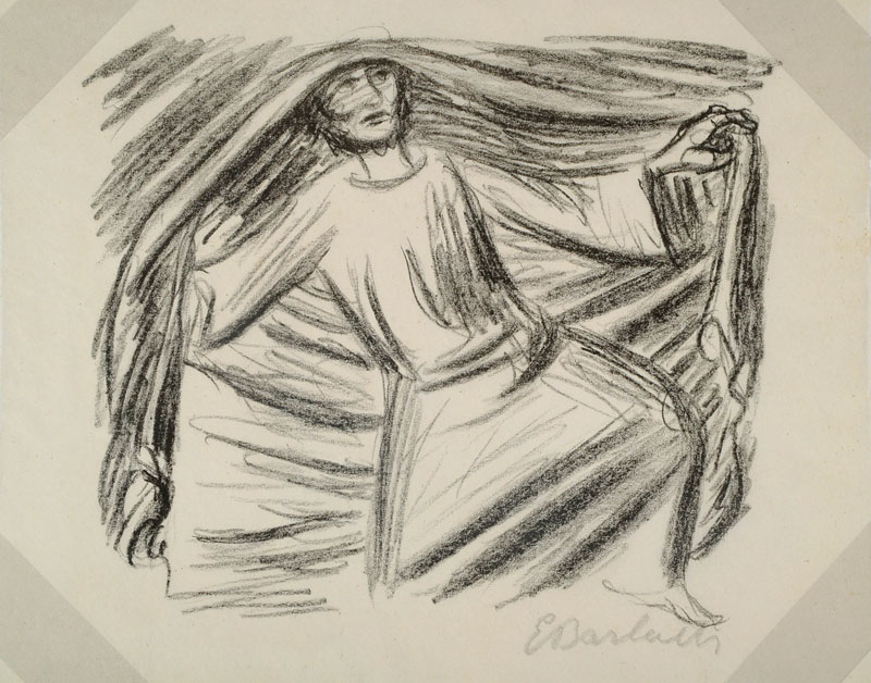 Ernst Barlach, 1870 - 1938, Der Erweckte, Lithographie, rechts unten signiert, Blattgr. ca. 24,5x25,5 cm