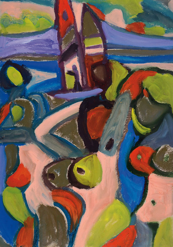 Miklos Nemeth, 1934-2012, Abstrakte Komposition, Acryl auf Malkarton, signiert, ca. 86x61cm, Rahmen