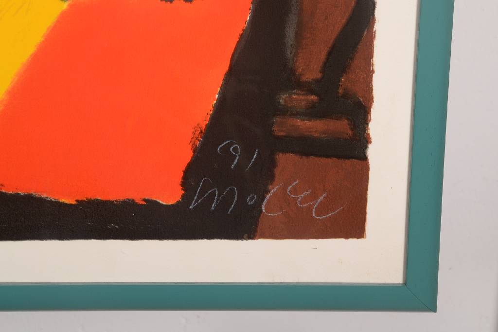 Detail a: Michael Leu, geb. 1951, Lithographie, Patio 56, signiert und nummeriert 89/319, Motiv ca. 69x98 cm, unter Glas gerahmt