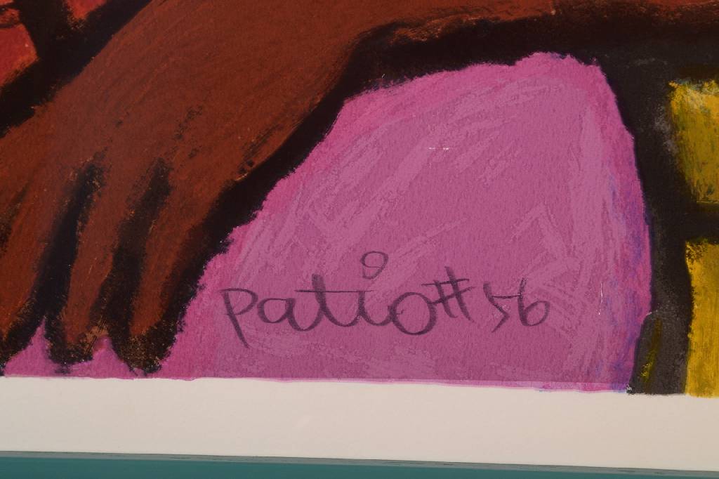 Detail b: Michael Leu, geb. 1951, Lithographie, Patio 56, signiert und nummeriert 89/319, Motiv ca. 69x98 cm, unter Glas gerahmt
