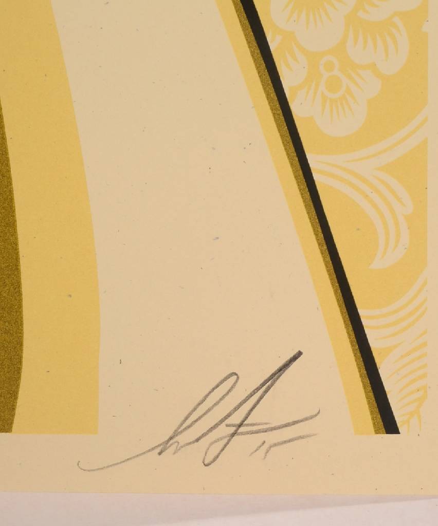 Detail a: Shepard Fairey, geb. 1970, bedeutender Amerikanischer Künstler, hier: Message from our Sponsor, signiert und nummeriert 163/450, Blattgr. ca. ...