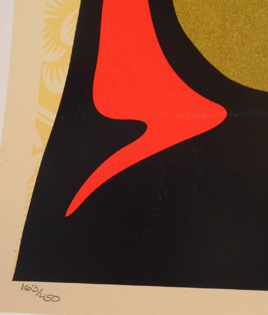Detail b: Shepard Fairey, geb. 1970, bedeutender Amerikanischer Künstler, hier: Message from our Sponsor, signiert und nummeriert 163/450, Blattgr. ca. ...