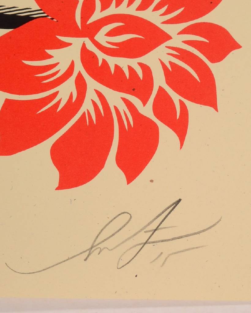 Detail a: Shepard Fairey, geb. 1970, bedeutender Amerikanischer Künstler, hier: My florist is a dick, signiert und nummeriert 299/450, Blattgr. ca. 61x49,5 cm