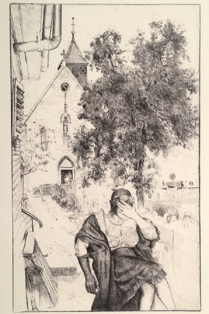 Karl Hubbuch, 1891-1979, Radierung, Abgestürzt,1922, Nachlaßstempel, Lit. Riester 60, vgl. Kat. Michael Hasenclever Karl Hubbuch Druckgrafik 1983 ...