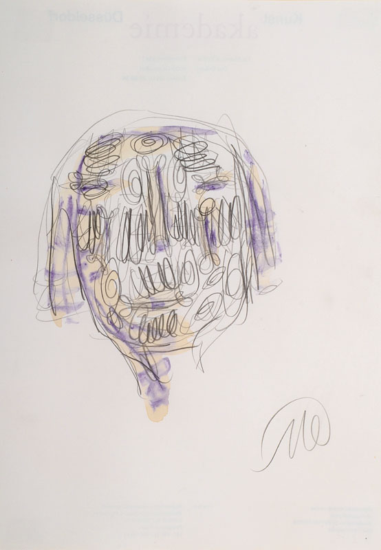 Markus Lüpertz, geb. 1941, Aquarell über Bleistift auf Papier, "Kopf", rechts unten signiert, 2014, Provenienz: Atelier des Künstlers, ...