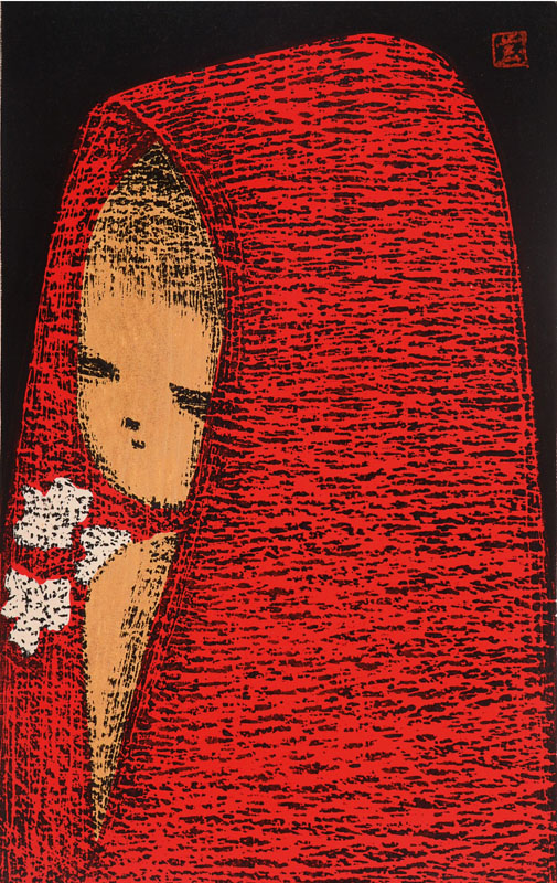 Kaoru Kawano, 1916-1965, Konvolut aus drei Holzschnitten, je in der Platte signiert, um 1950, Blattgr. 2x ca. 40x28 cm, 1x 28x36,5 cm, je auf Karton ...