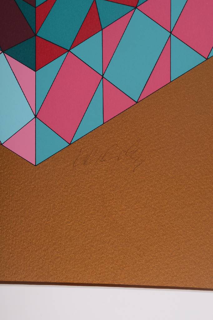 Detail a: Victor Vasarely, 1906-1997, Sancton, Serigraphie in 10 Farben auf Goldgrund, auf Karton, aus 1979, handsigniert und nummeriert XXXVII/L, ...
