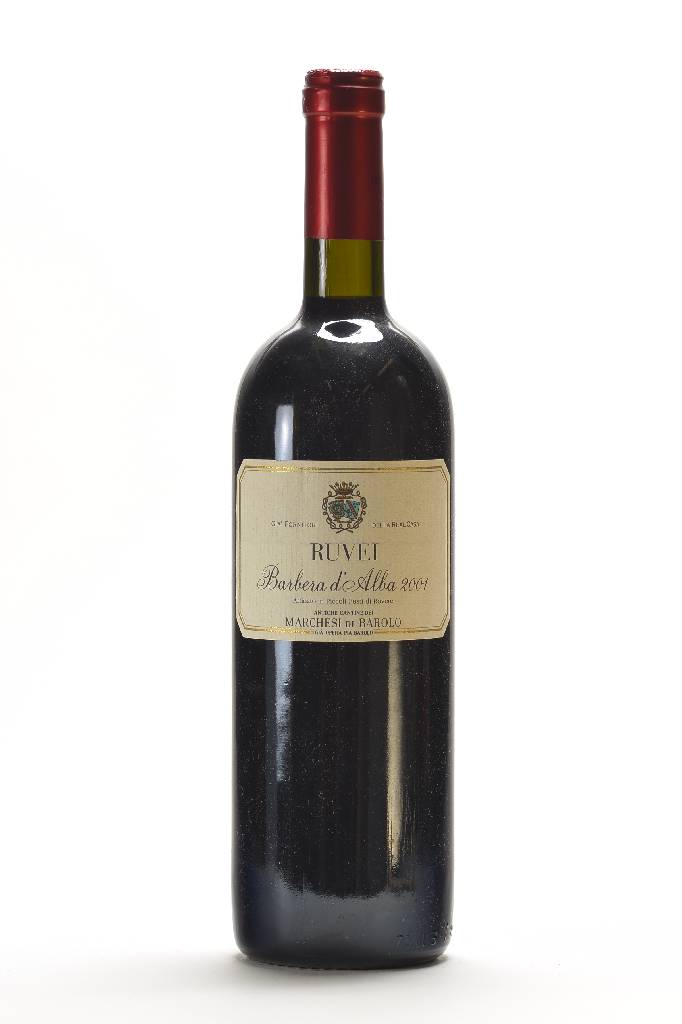 3 Flaschen 2001 Marchesi Di Barolo Ruvei Barbera d'Alba, je ca. 75 cl, je ca. 13,5 % Vol, je ca. into neck, selten im Angebot, unverkostet, Wine ...