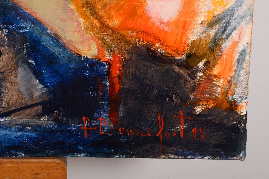 Detail a: Alain Bonnefoit, geb. 1937 Paris, Lisette, Öl/Lwd, re. u. signiert und dat. 95, ca. 73 x 99 cm, auf Keilrahmen mit Filzstift bezeichnet Lisette 40p