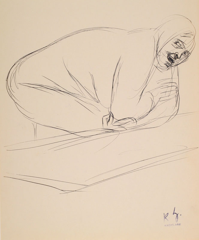 Karl Hubbuch, 1891-1979, Federzeichnung, Nachlassstempel auf der Vorderseite re unten, Blattgr. ca. 27x22,5 cm