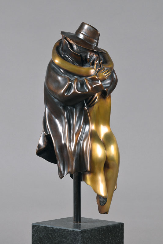 Bruno Bruni, geb. 1935 Gradara, Il Ritorno, Bronzeskulptur, signiert und nummeriert 384/390, Venturi Arte Stempel, H. Sockel ca. 18 cm, Gesamt ca. 73 ...