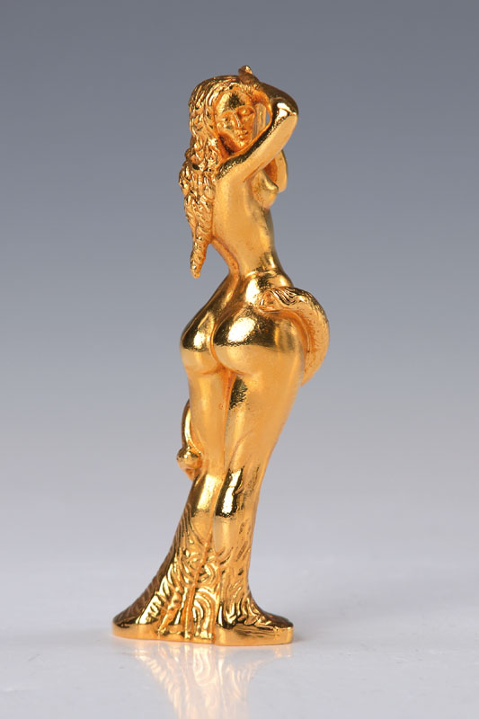 Ernst Fuchs, 1930-2015, Frau Lot, Bronzeskulptur, signiert und nummeriert 9, goldfarbige Ausführung, H. ca. 10 cm