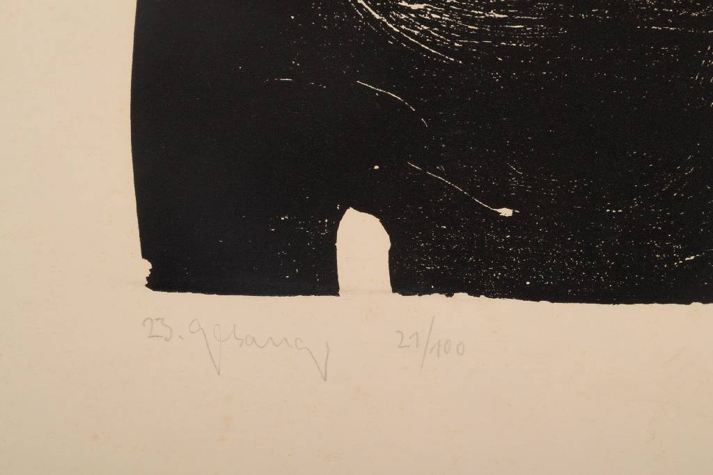 Detail b: Peer Wolfram, geb. 1940, Deutscher Künstler des Informel, hier: Konvolut aus sechs Grafiken, jeweils signiert und nummeriert, 5x Auflage 100, 1x ...