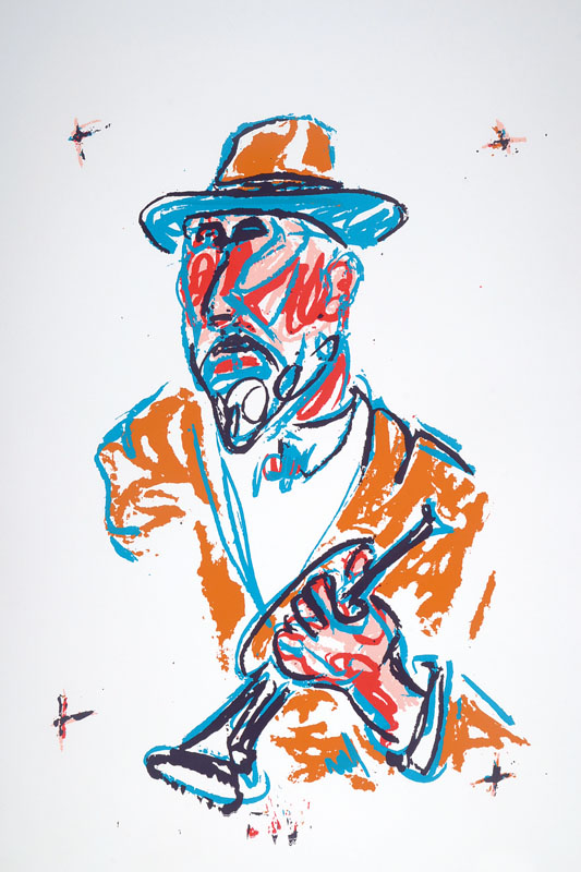 Markus Lüpertz, geb. 1941, Konzert in Münster 2014, Farbserigraphie, handsigniert und nummeriert e.a., Blattgr. ca. 89x58 cm