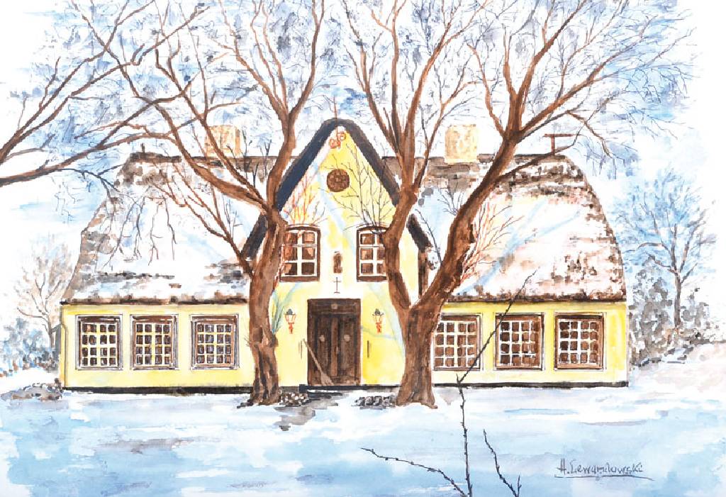 Horst Lewandowski, 1921-2012, naiver Maler aus Garmisch-Partenkirchen, Aquarell auf Papier, signiert, PP, ca. 22x32 cm, unter Glas gerahmt