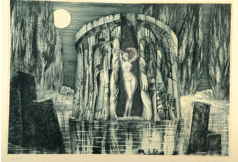 Prof. Ernst Fuchs, geb. 1930 Wien, Die Geburt der Venus, Radierung von 1974, handsigniert und num. 116/200, WVZ Nr. 198II, ca. 35x50cm, PP, u.Gl., R.