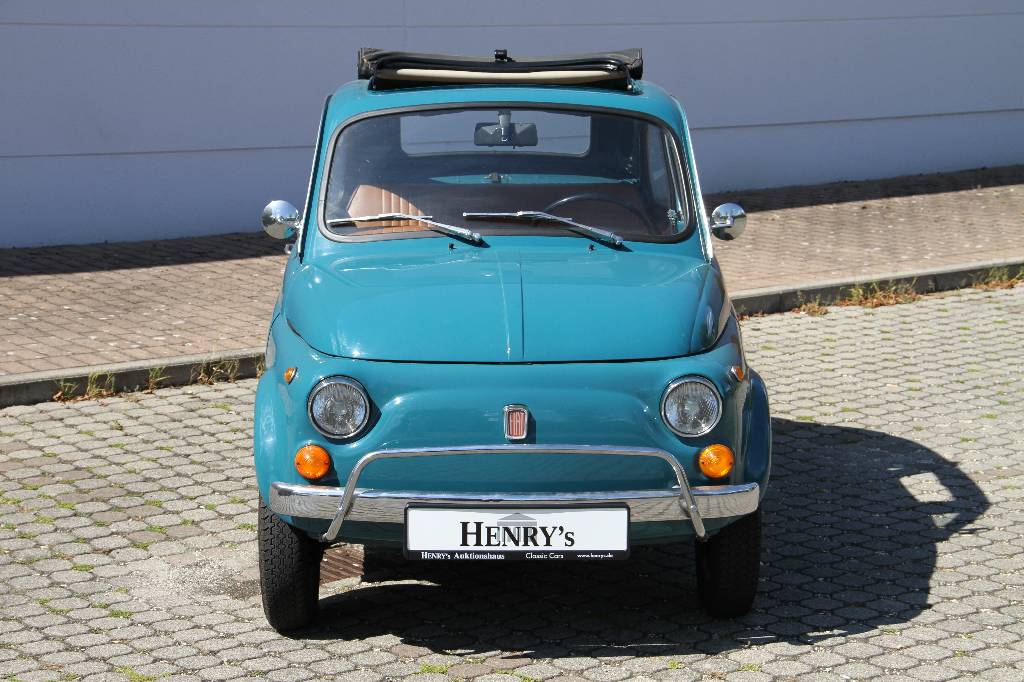 Detail a: Fiat 500 L Limousine, Fahrgestellnummer 110F6048765, EZ 01.06.1971, 3. Hand, Laufleistung 20.071 km abgelesen, H-Zulassung ja, 13 kW/ 18 PS, ...