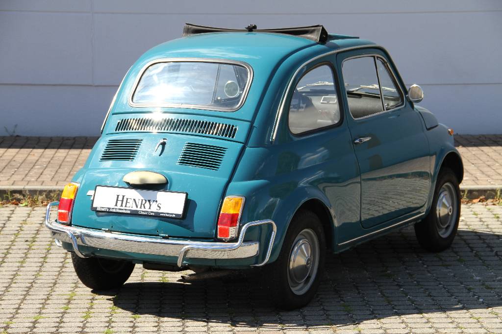 Detail b: Fiat 500 L Limousine, Fahrgestellnummer 110F6048765, EZ 01.06.1971, 3. Hand, Laufleistung 20.071 km abgelesen, H-Zulassung ja, 13 kW/ 18 PS, ...
