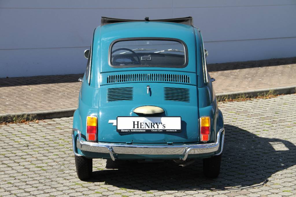 Detail c: Fiat 500 L Limousine, Fahrgestellnummer 110F6048765, EZ 01.06.1971, 3. Hand, Laufleistung 20.071 km abgelesen, H-Zulassung ja, 13 kW/ 18 PS, ...