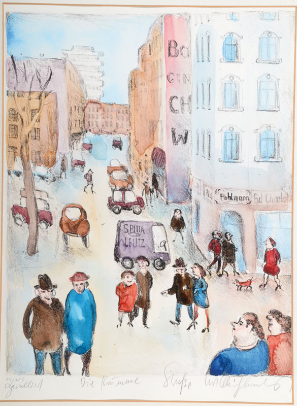 Kurt Mühlenhaupt, 1921 Kleinziescht - 2006 Zehdenick, bekannter Berliner Maler und Grafiker, besonders aufgrund seiner Berliner Milieu- und ...
