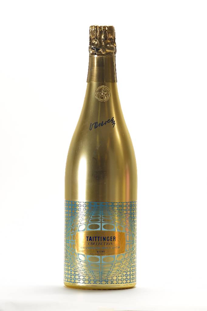 2 Flaschen 1978 Taittinger Collection, Brut, Reims, Künstleretikett: Victor Vasarely,je ca. 75 cl, je ca. 12 % Vol., unverkostet, selten im Angebot, ...